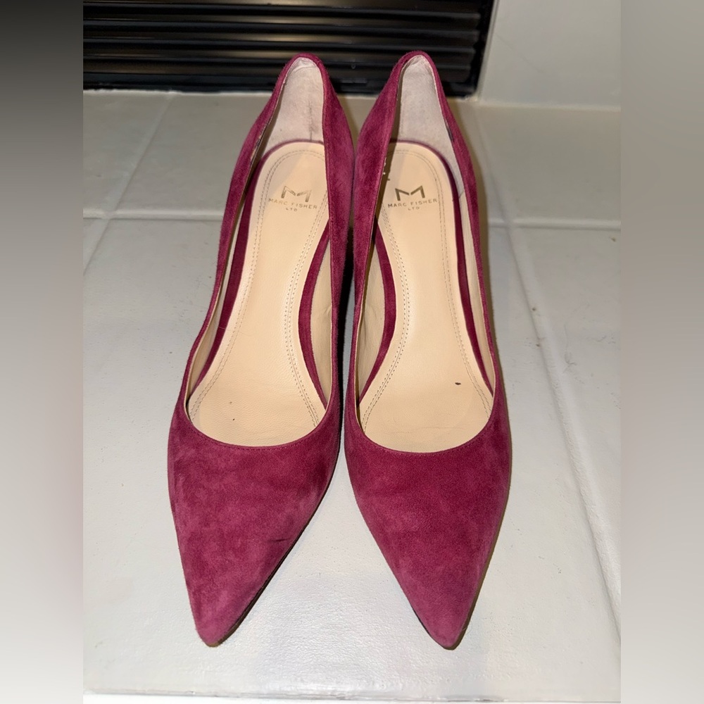 Marc Fisher Wine Suede Pointed Toe Pumps